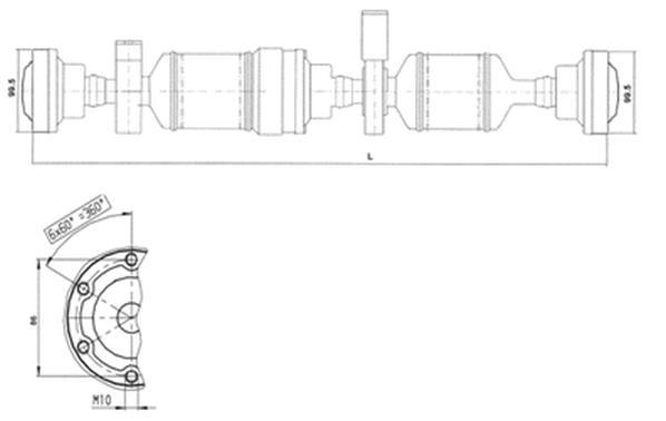 Arbre de transmission, entraînement essieux GKN ref. 28107