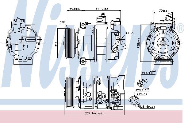 Compresseur, climatisation NISSENS 89020