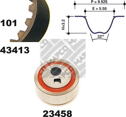 Kit de distribution MAPCO ref. 23413
