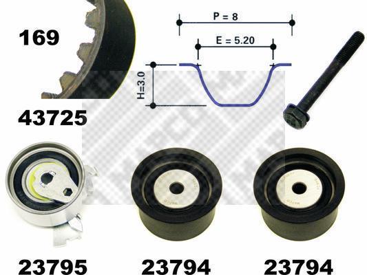 Kit de distribution (Kit courroie de distribution) MAPCO ref. 23725