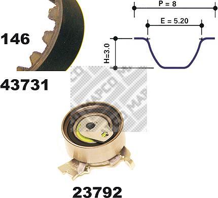 Kit de distribution MAPCO ref. 23731