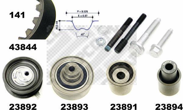 Kit de distribution (Kit courroie de distribution) MAPCO ref. 23844