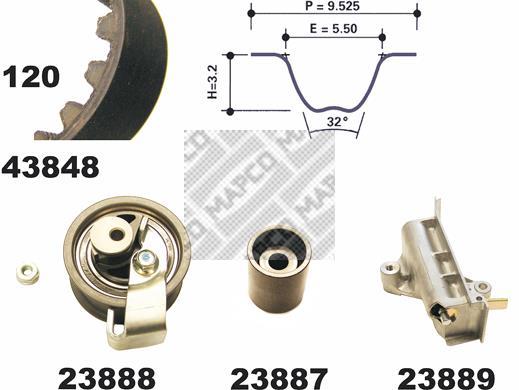 Kit de distribución MAPCO ref. 23848