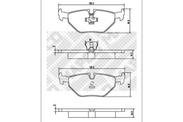 Jeu de 4 plaquettes de frein MAPCO ref. 6451