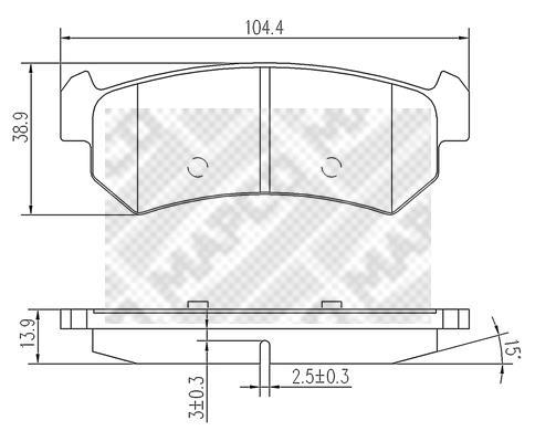 Juego de 4 pastillas de freno (Almohadilla de freno) MAPCO ref. 6812