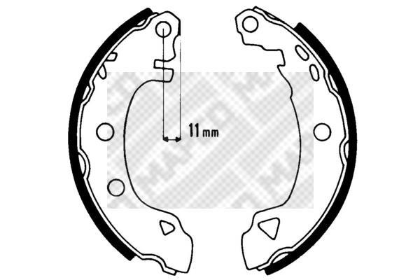 Juego de 4 zapatas de frenos MAPCO ref. 8026