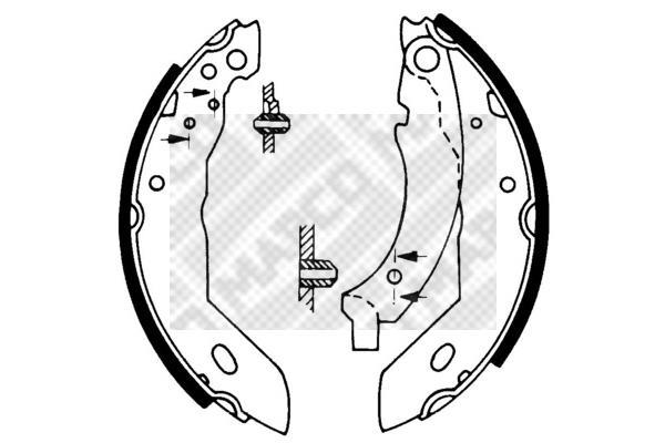 Juego de 4 zapatas de frenos MAPCO ref. 8117