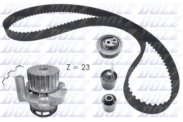 Pompe à eau + kit de courroie de distribution (Kit courroie de distribution) DOLZ ref. KD165