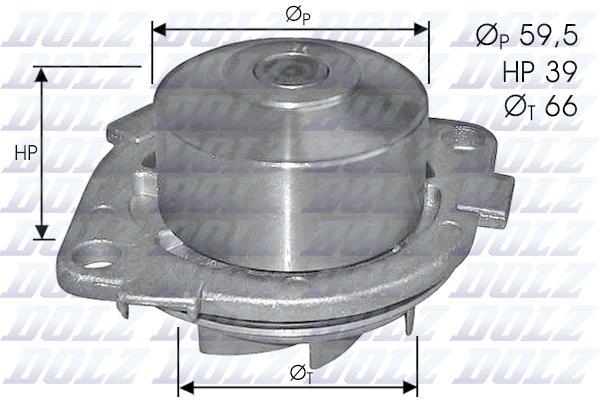 Bomba de agua (Bomba liquido refrigerante) DOLZ ref. S211
