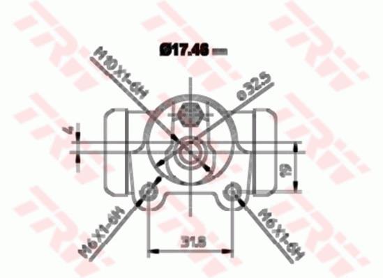 Cylindre de roue TRW ref. BWA129