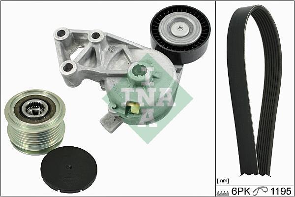 Kit de courroie d'accessoire (Courroie d’alternateur) Schaeffler INA ref. 529 0001 10