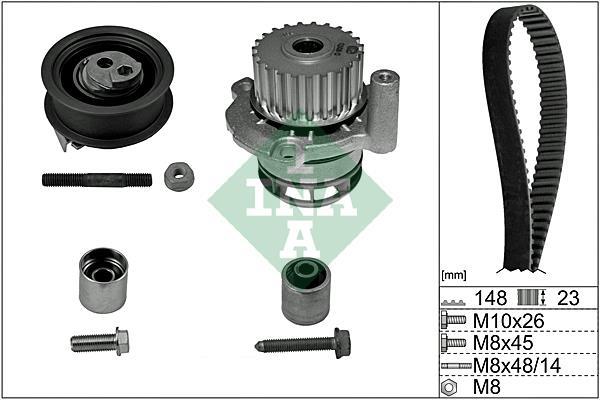 Pompe à eau + kit de courroie de distribution (Kit courroie de distribution) Schaeffler INA 530 0584 31