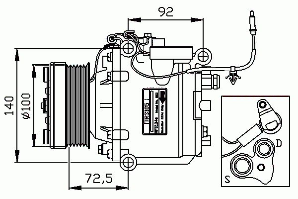 Compresseur, climatisation NRF B.V. 32165