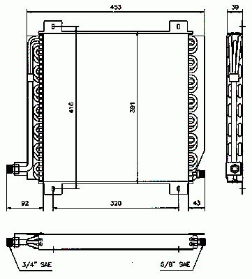 Condenseur, climatisation (Radiateur de climatisation) NRF B.V. ref. 35201