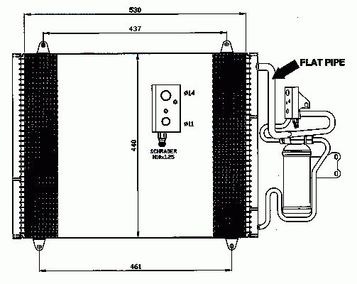 Condenseur, climatisation (Radiateur de climatisation) NRF B.V. 35421