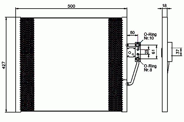 Condensador, aire acondicionado NRF B.V. ref. 35585
