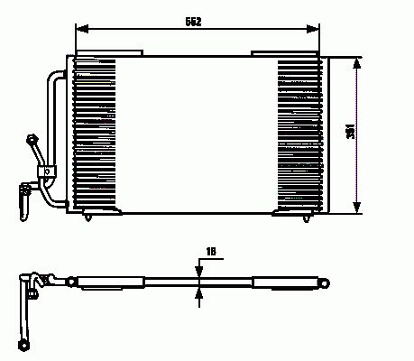 Condenseur, climatisation (Radiateur de climatisation) NRF B.V. ref. 35813