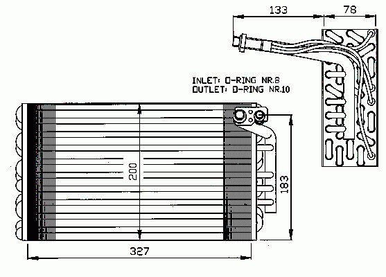 Evaporador, aire acondicionado NRF B.V. ref. 36021