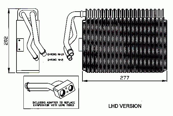 Evaporateur climatisation NRF B.V. ref. 36059