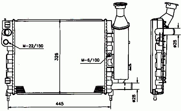 Radiador, refrigeración del motor NRF B.V. ref. 58119