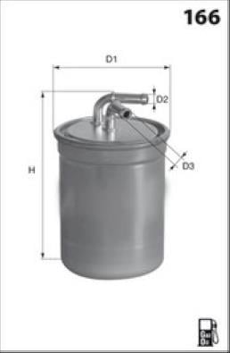 Filtre à carburant (Filtre à gasoil) MECAFILTER ref. ELE6105