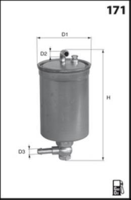 Filtre à carburant (Filtre à gasoil) MECAFILTER ELG5338