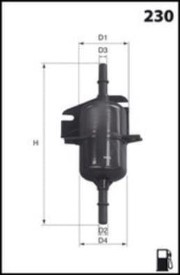 Filtre à carburant (Filtre à gasoil) MECAFILTER ref. ELE6021