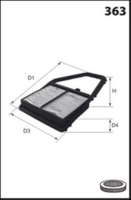 Filtre à air MECAFILTER ref. ELP9042