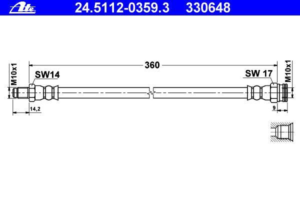 Flexible de frein (Durite de frein) ATE 24.5112-0359.3