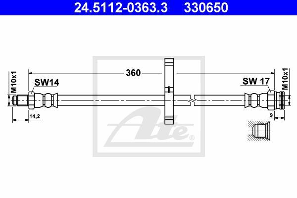Flexible de frein (Durite de frein) ATE 24.5112-0363.3