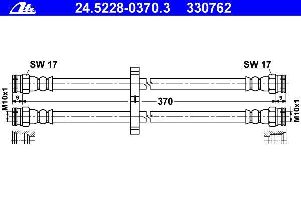 Flexible de frein (Durite de frein) ATE ref. 24.5228-0370.3
