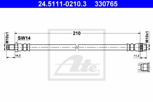 Flexible de frein (Durite de frein) ATE 24.5111-0210.3