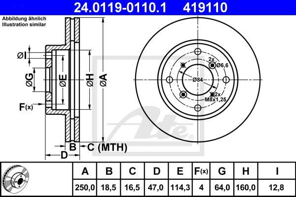 Disques de frein ATE ref. 24.0119-0110.1