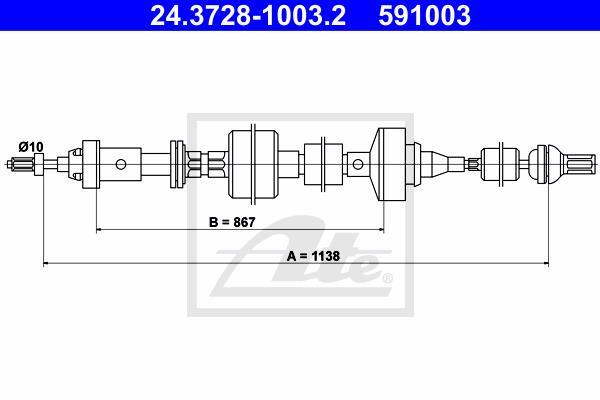 Câble d'embrayage ATE 24.3728-1003.2