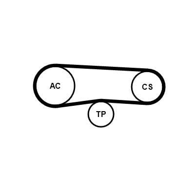 Kit de correias trapezoidais estriadas CONTITECH ref. 4PK863K1