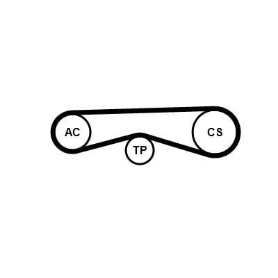 Kit de courroie d'accessoire (Courroie d’alternateur) CONTITECH ref. 4PK970K1