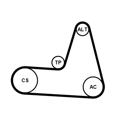 Kit de courroie d'accessoire (Courroie d’alternateur) CONTITECH 6PK1173K3