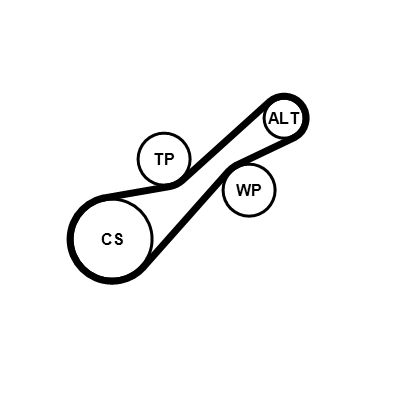 Kit de courroie d'accessoire (Courroie d’alternateur) CONTITECH 6PK1205K2
