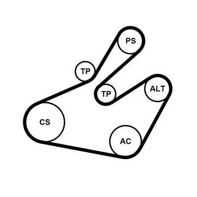 Kit de correias trapezoidais estriadas CONTITECH ref. 6PK1468K1