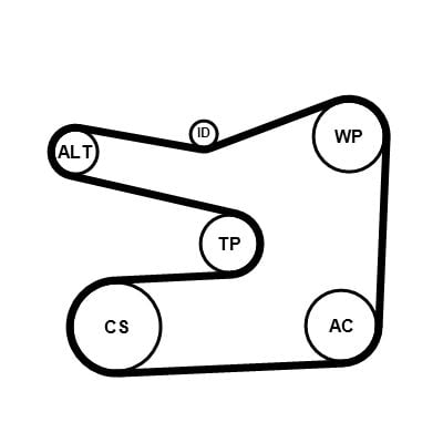 Kit de courroie d'accessoire (Courroie d’alternateur) CONTITECH 6PK1635K1