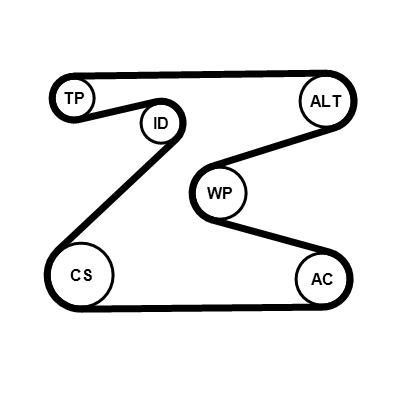 Kit de correias trapezoidais estriadas CONTITECH ref. 6PK1715K2
