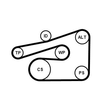 Kit de courroie d'accessoire CONTITECH ref. 6PK1733K4