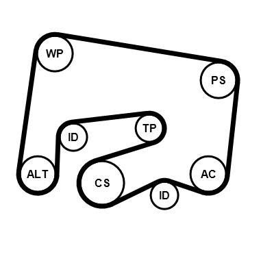 Kit de courroie d'accessoire CONTITECH ref. 6PK2000K1
