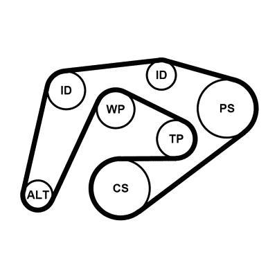 Kit de courroie d'accessoire (Courroie d’alternateur) CONTITECH 6PK2260K3