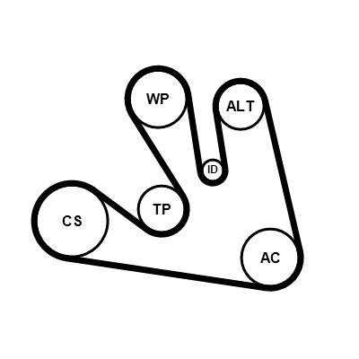 Kit de courroie d'accessoire (Courroie d’alternateur) CONTITECH 7PK1675K1