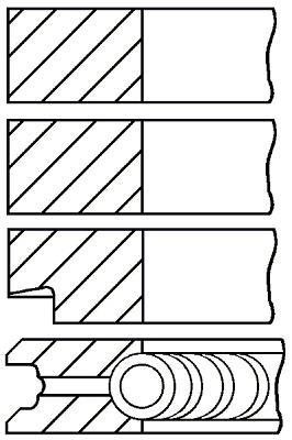 Jeu de segments de pistons GOETZE 08-527600-00