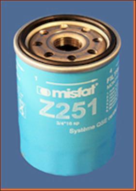Filtre à huile MISFAT FILTRATION ref. Z251