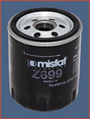 Filtro de aceite MISFAT FILTRATION ref. Z699