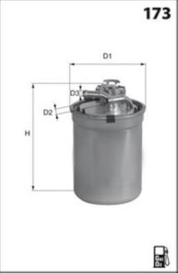 Filtre à carburant (Filtre à gasoil) MISFAT FILTRATION ref. M654