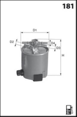 Filtre à carburant (Filtre à gasoil) MISFAT FILTRATION ref. M636